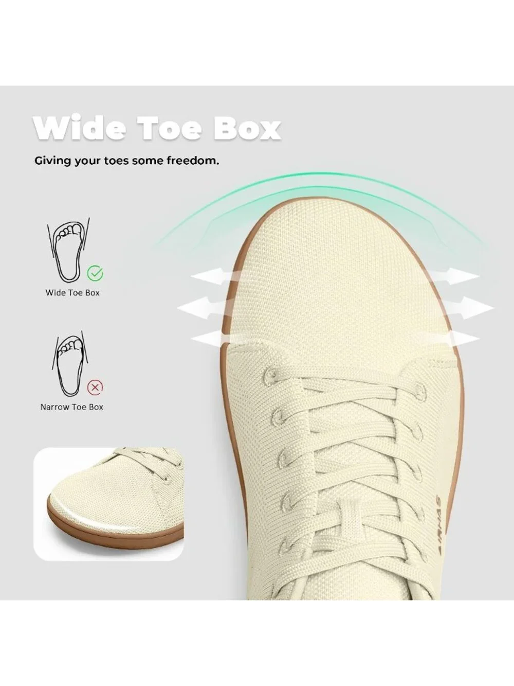 Women's Ivory Knit Minimalist Barefoot Zero Drop Comfort Casual Walking Sneakers